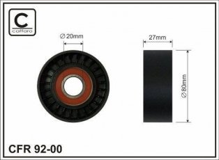 Купить 92-00 CAFFARO Ролик приводного ремня Брава 1.9 D, D-наружный: 80 мм, ширина 27 мм