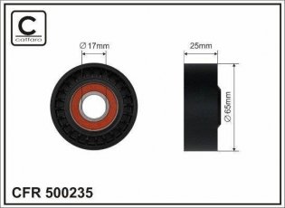 Ролик приводного ремня 500235 CAFFARO – D-наружный: 65 мм, ширина 19 мм фото 1