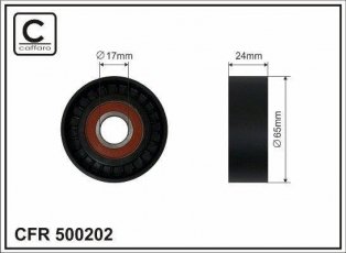 Купить 500202 CAFFARO Ролик приводного ремня Leon (1.6, 2.0), D-наружный: 65 мм, ширина 24 мм