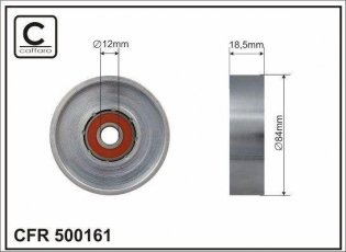 Ролик приводного ременя 500161 CAFFARO – D-зовнішній: 84 мм, ширина 18,5 мм фото 1