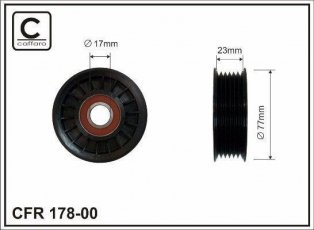 Купить 178-00 CAFFARO Ролик приводного ремня Focus 1.8 TDCi, D-наружный: 77 мм, ширина 23 мм