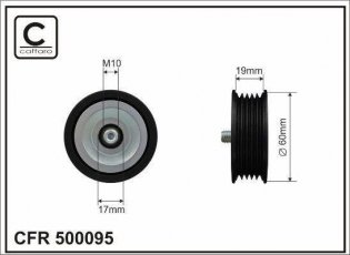 Купити 500095 CAFFARO Ролик приводного ременя, D-зовнішній: 60 мм, ширина 19 мм