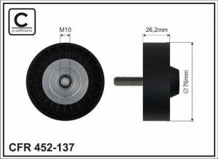 Купить 452-137 CAFFARO Ролик приводного ремня, D-наружный: 76 мм, ширина 26,2 мм