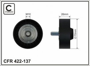 Купить 422-137 CAFFARO Ролик приводного ремня, D-наружный: 70 мм, ширина 26 мм