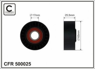 Ролик приводного ремня 500025 CAFFARO – D-наружный: 65 мм, ширина 26,5 мм фото 1