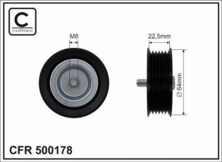 Купить 500178 CAFFARO Ролик приводного ремня Спринтер 2.1, D-наружный: 62 мм, ширина 22,5 мм