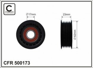 Купить 500173 CAFFARO Ролик приводного ремня Focus 1.6 EcoBoost, D-наружный: 60 мм, ширина 23 мм