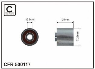 Купить 500117 CAFFARO Ролик приводного ремня Толедо (2.0 FSI, 2.0 TFSI), D-наружный: 29 мм, ширина 29 мм