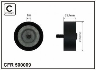 Ролик приводного ремня 500009 CAFFARO – D-наружный: 65 мм, ширина 26,5 мм фото 1