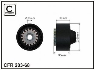 Купить 203-68 CAFFARO Ролик приводного ремня Клио (1.2, 1.2 16V), D-наружный: 60 мм, ширина 30 мм