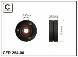 Купить 254-00 CAFFARO Ролик приводного ремня BMW E39 (525 d, 530 d), D-наружный: 70 мм, ширина 26 мм
