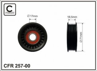 Купити 257-00 CAFFARO Ролик приводного ременя Mondeo 1.8 TD, D-зовнішній: 71 мм, ширина 19,1 мм