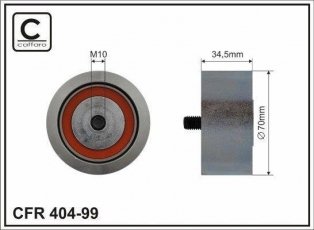 Ролик приводного ремня 404-99 CAFFARO – D-наружный: 70 мм, ширина 34,5 мм фото 1