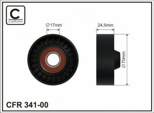 Купить 341-00 CAFFARO Ролик приводного ремня Doblo (1.6, 1.6 16V), D-наружный: 70 мм, ширина 25 мм