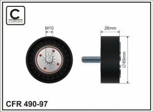 Купить 490-97 CAFFARO Ролик приводного ремня Лачетти 2.0 D, D-наружный: 65 мм, ширина 26 мм