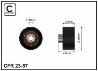 Купить 23-57 CAFFARO Ролик приводного ремня Freelander (2.2 SD4, 2.2 TD4, 2.2 eD4), D-наружный: 60 мм, ширина 30 мм