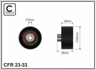 Купить 23-33 CAFFARO Ролик приводного ремня Пежо 307 (1.6, 1.6 16V), D-наружный: 60 мм, ширина 30 мм