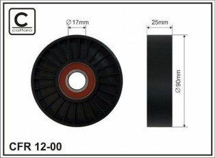 Купити 12-00 CAFFARO Ролик приводного ременя Partner 1.8, D-зовнішній: 90 мм, ширина 25 мм