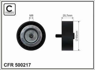 Купити 500217 CAFFARO Ролик приводного ременя ЦЛ Класс (1.6, 2.0), D-зовнішній: 65 мм, ширина 25,7 мм