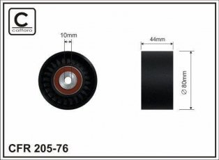Купить 205-76 CAFFARO Ролик приводного ремня, D-наружный: 80 мм, ширина 44 мм