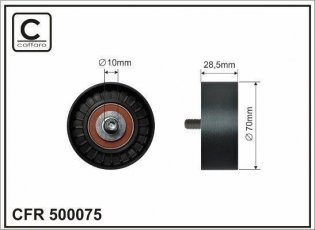Ролик приводного ремня 500075 CAFFARO – D-наружный: 70 мм, ширина 28,5 мм фото 1