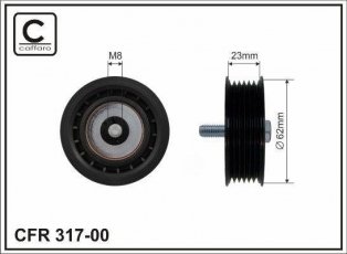 Купить 317-00 CAFFARO Ролик приводного ремня Спринтер 3.5, D-наружный: 64 мм, ширина 22,6 мм
