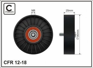 Купить 12-18 CAFFARO Ролик приводного ремня Пежо 405 (1.6, 1.8, 2.0), D-наружный: 90 мм, ширина 25 мм