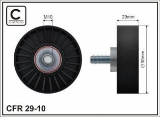 Купити 29-10 CAFFARO Ролик приводного ременя Focus (1.8 DI, 1.8 TDCi, 1.8 Turbo DI), D-зовнішній: 90,5 мм, ширина 29 мм
