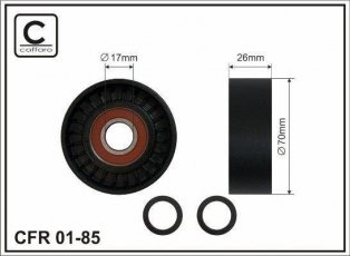 Купить 01-85 CAFFARO Ролик приводного ремня БМВ Е60 (2.0, 2.5, 3.0), D-наружный: 70 мм, ширина 26 мм