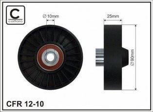 Купити 12-10 CAFFARO Ролик приводного ременя Brava (1.4, 1.4 12 V, 1.8 GT 16V), D-зовнішній: 90 мм, ширина 25 мм