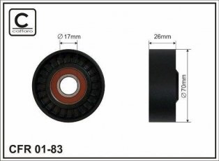 Купить 01-83 CAFFARO Ролик приводного ремня БМВ Е65 (3.6, 4.0, 4.4, 4.8, 6.0), D-наружный: 70 мм, ширина 26 мм