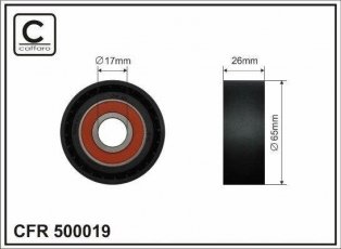 Ролик приводного ремня 500019 CAFFARO – D-наружный: 65 мм, ширина 26,1 мм фото 1