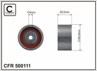 Ролик ГРМ 500111 CAFFARO – D-зовнішній 59,5 мм, ширина 28,5 мм фото 1