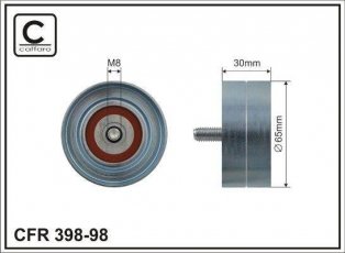 Купити 398-98 CAFFARO Ролик приводного ременя Мерседес, D-зовнішній: 65,5 мм, ширина 30 мм