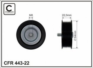 Купить 443-22 CAFFARO Ролик приводного ремня Спринтер 2.1, D-наружный: 64 мм, ширина 22,5 мм
