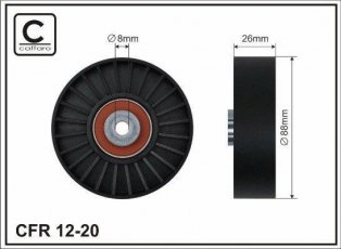Ролик приводного ремня 12-20 CAFFARO – D-наружный: 89 мм, ширина 25 мм фото 1