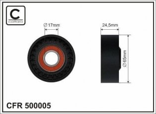 Купити 500005 CAFFARO Ролик приводного ременя Епіка 2.0 D, D-зовнішній: 65 мм, ширина 24,5 мм