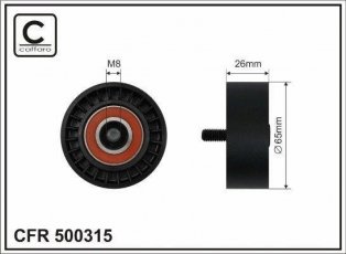 Ролик приводного ремня 500315 CAFFARO – D-наружный: 65 мм, ширина 26 мм фото 1