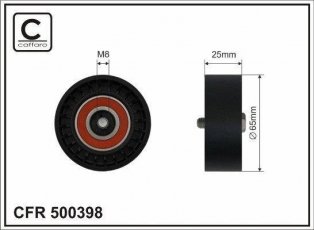 Купити 500398 CAFFARO Ролик приводного ременя, D-зовнішній: 65 мм, ширина 26 мм