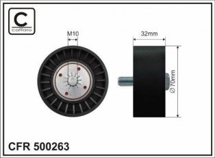 Купить 500263 CAFFARO Ролик приводного ремня Орландо 2.0 D, D-наружный: 70 мм, ширина 32 мм