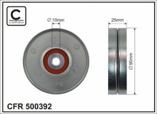 Купити 500392 CAFFARO Ролик приводного ременя Вояджер (2.0, 2.4, 3.0, 3.3, 3.8), D-зовнішній: 90 мм, ширина 25 мм