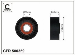 Ролик приводного ремня 500359 CAFFARO – D-наружный: 65 мм, ширина 25.7 мм фото 1