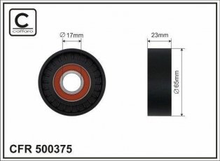 Купить 500375 CAFFARO Ролик приводного ремня XC70 (2.0, 2.4), D-наружный: 65 мм, ширина 23 мм