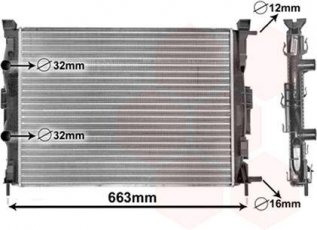 Купить 43002307 Van Wezel Радиатор охлаждения двигателя Меган 2 (1.5, 1.6, 1.9, 2.0)