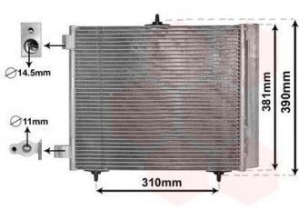 Купить 09005205 Van Wezel Радиатор кондиционера Ситроен С3 (1.1, 1.4, 1.6)