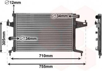 Купить 37002306 Van Wezel Радиатор охлаждения двигателя Комбо 1.6