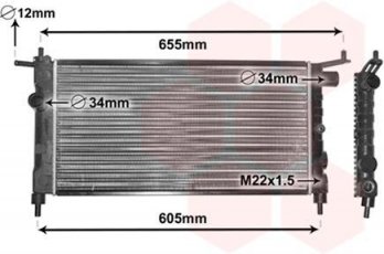 Купить 37002183 Van Wezel Радиатор охлаждения двигателя Combo (1.2, 1.4)