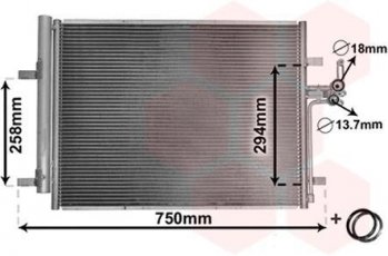 Купить 18005428 Van Wezel Радиатор кондиционера Mondeo 4 (1.6, 1.8, 2.0, 2.3)