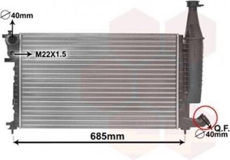 Купить 09002168 Van Wezel Радиатор охлаждения двигателя Партнер (1.4, 1.8)