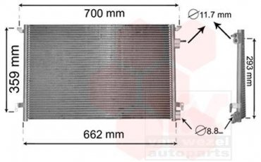 Купить 37005397 Van Wezel Радиатор кондиционера Сигнум (1.9 CDTI, 2.0 DTI, 2.2 DTI)
